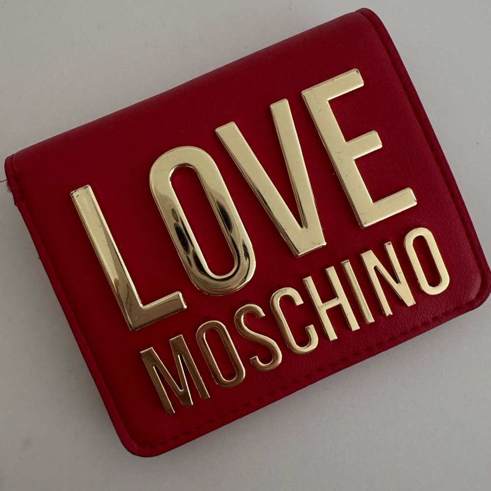 Love Moschino Bold Red Wallet with Gold Accents - Picture 2 of 3